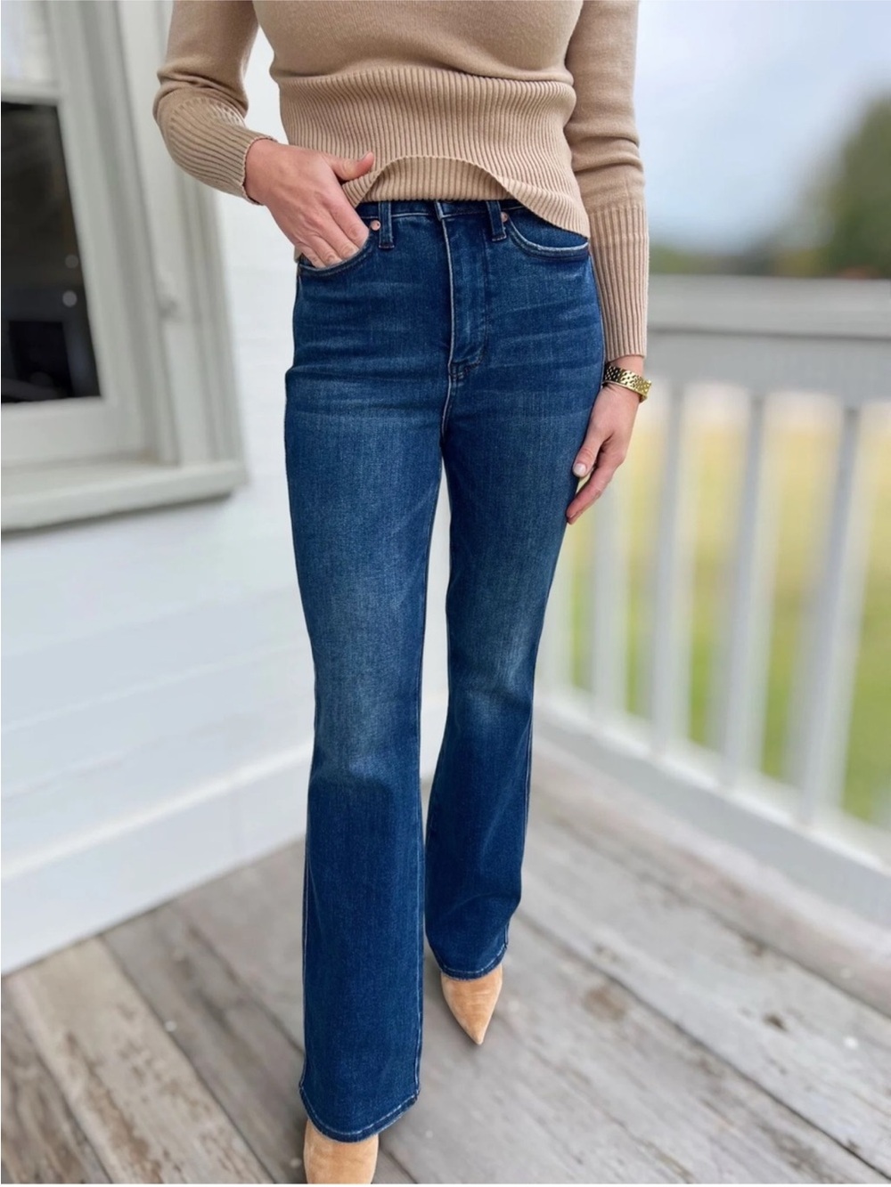 Judy Blue High-Rise Blue Bootcut Jeans Long Inseam Size 32 - Picture 8 of 8